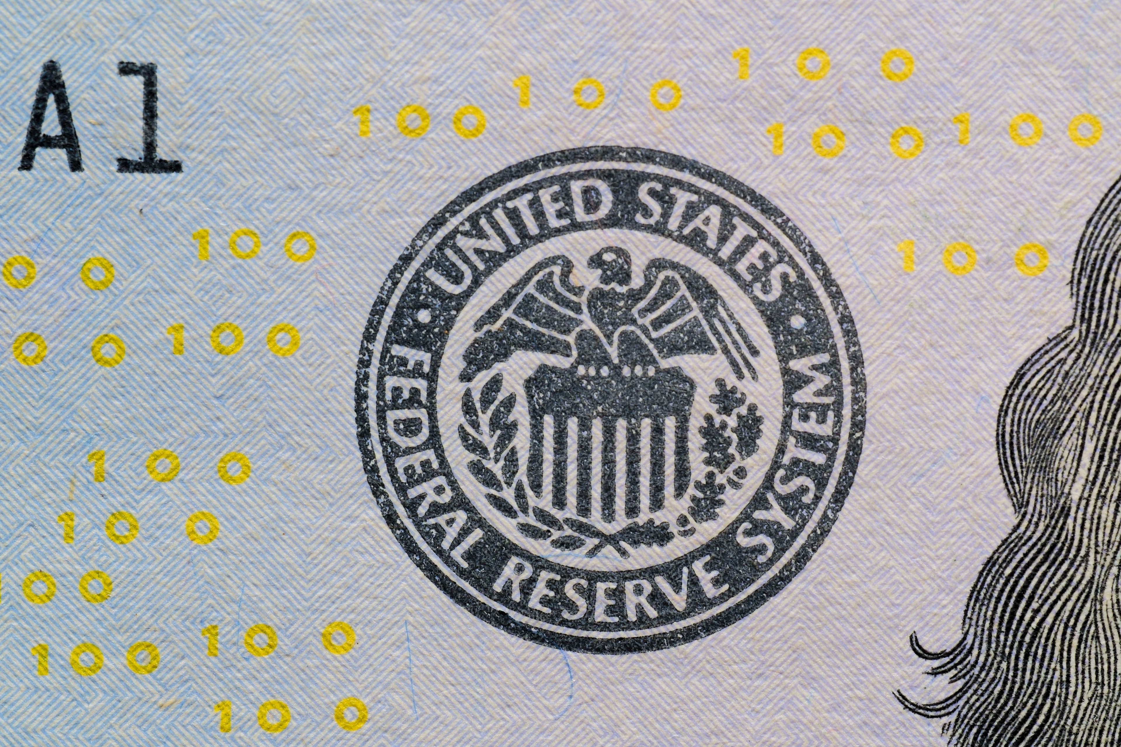 Sello de la Reserva Federal en un billete